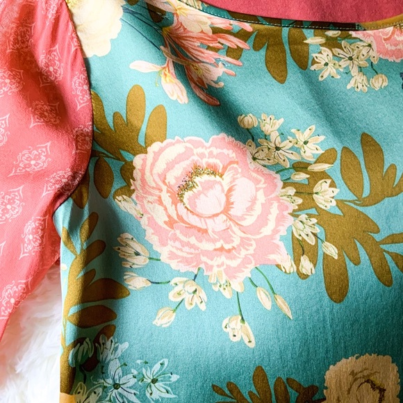 Sundance silk floral long sleeve top - Picture 3 of 4